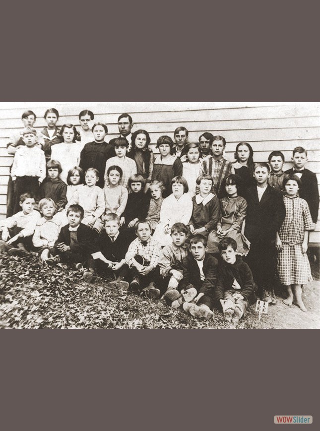 John Harvey Baker teaching at the old one room school house